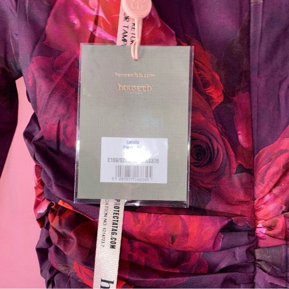 House of CB Lanetta Romantic NEW Floral Dress Medium Purple Burgundy Flower - Picture 12 of 12